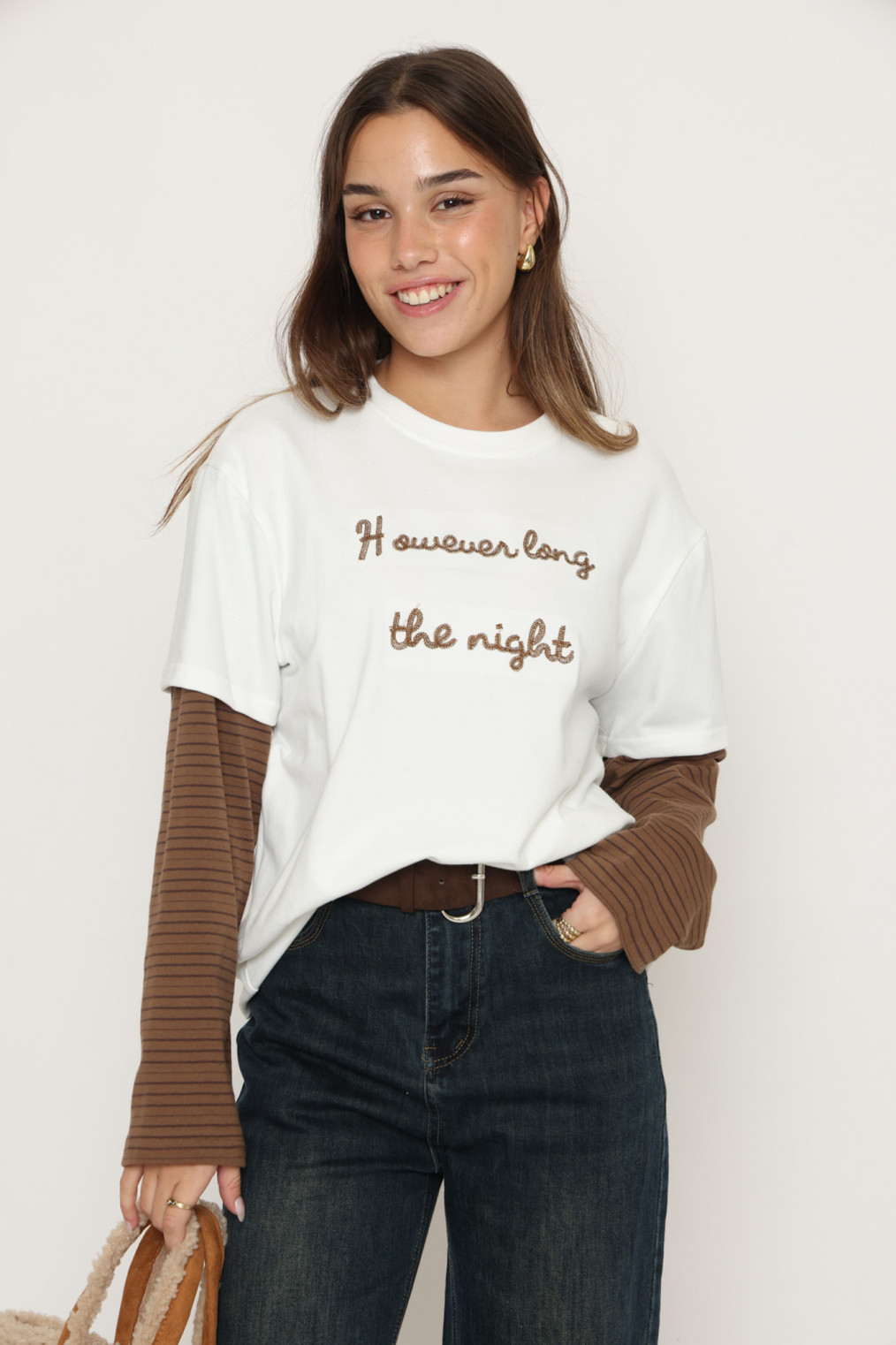 חולצה שילוב פסים