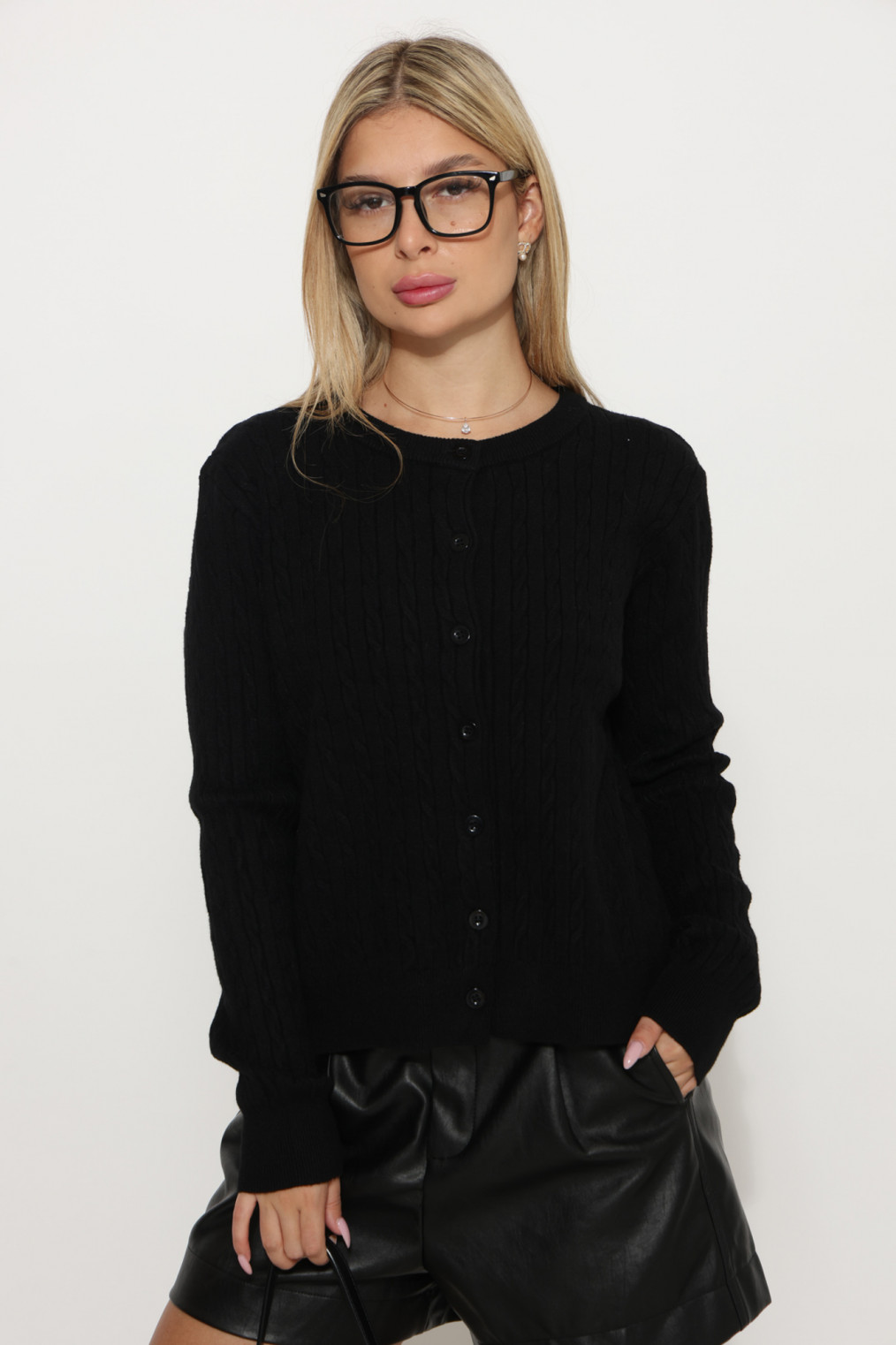 קרדיגן סריג צמה