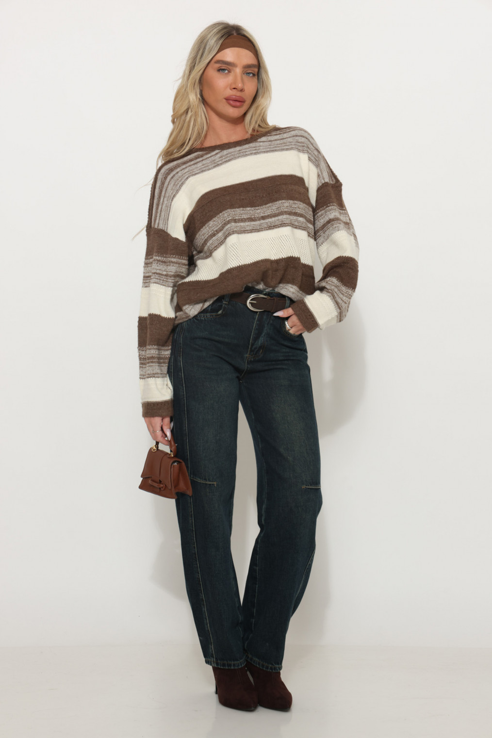 מכנס ג`ינס באגי רחב מתפר