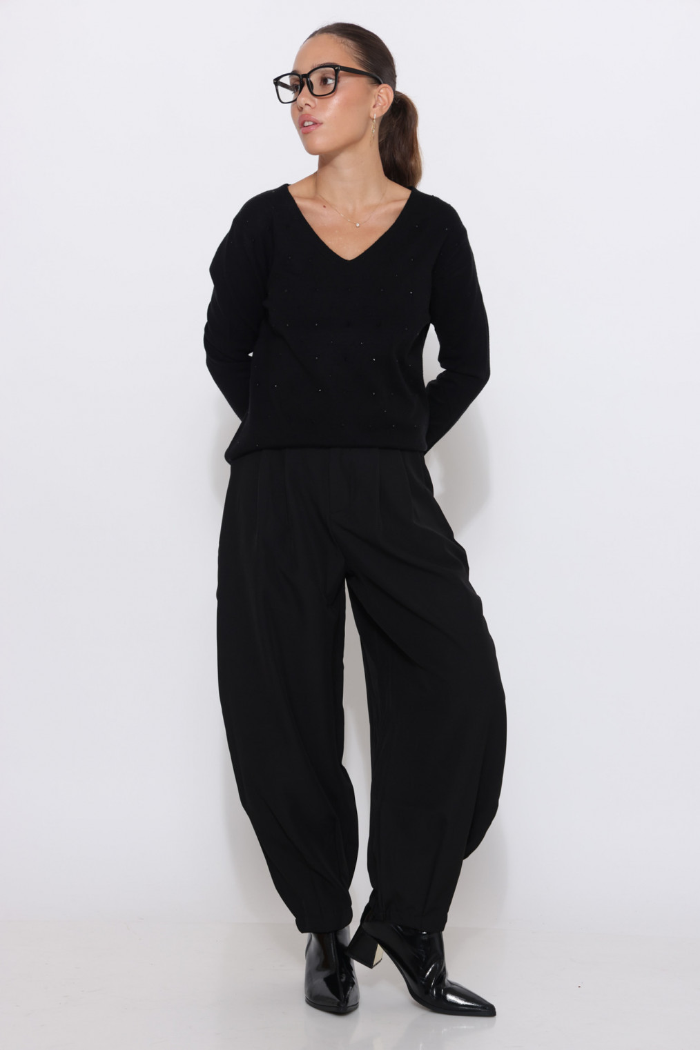 מכנס אלדין קפלים וכפתור