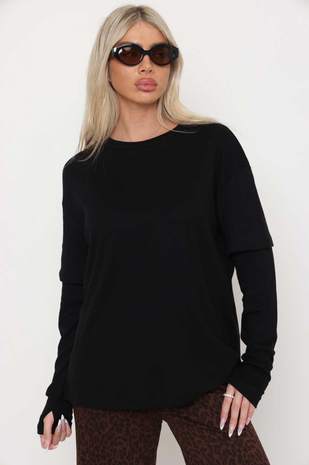 חולצה ניקי שילוב שרוול