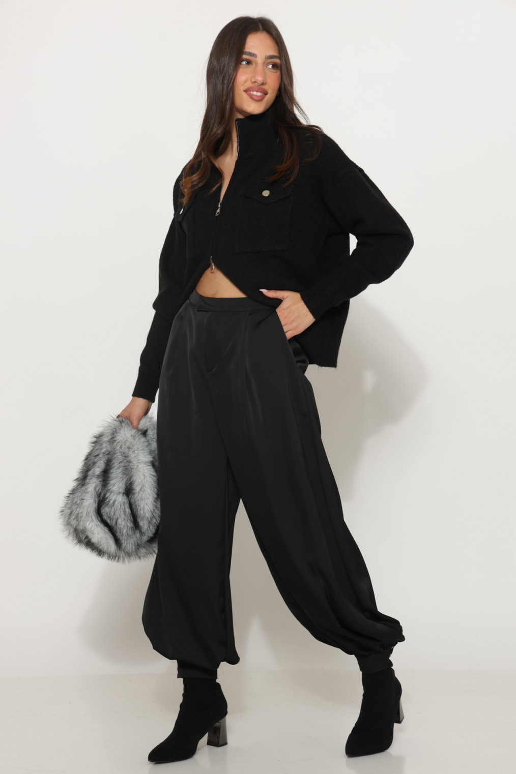 מכנס אלגנט מכפלת כפתורים