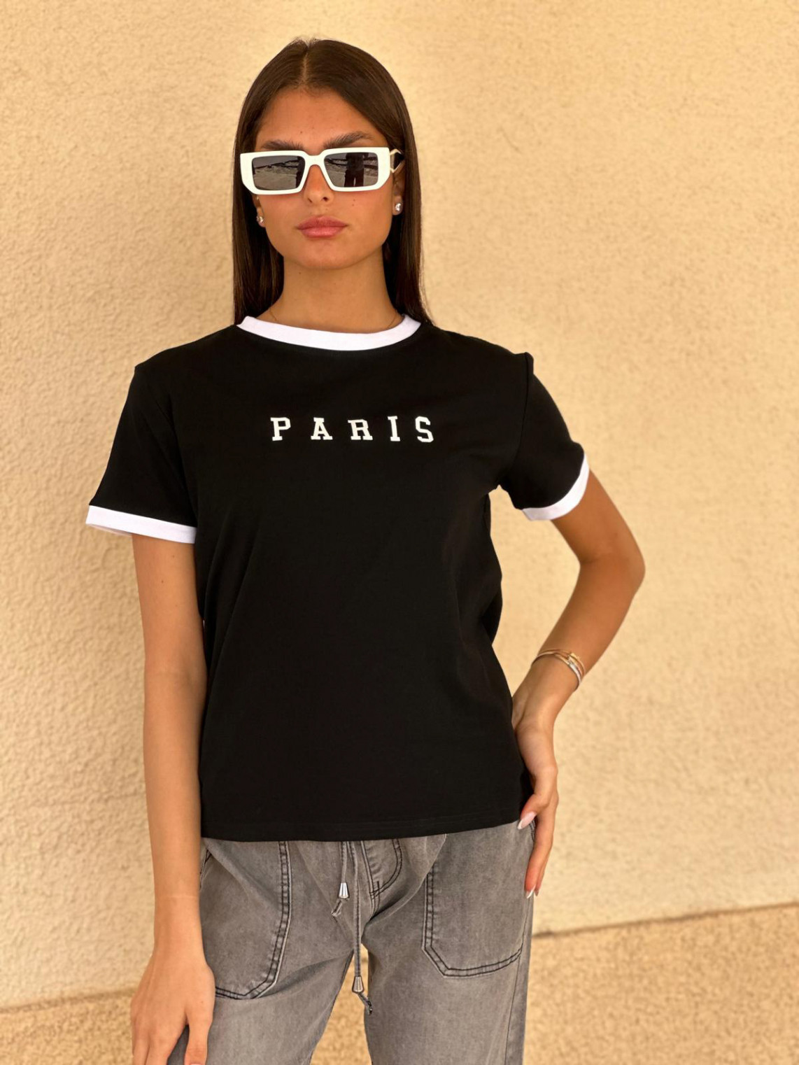 חולצה דפוס PARIS פספול