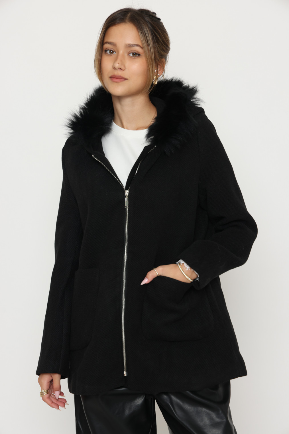 מעיל כובע פרווה