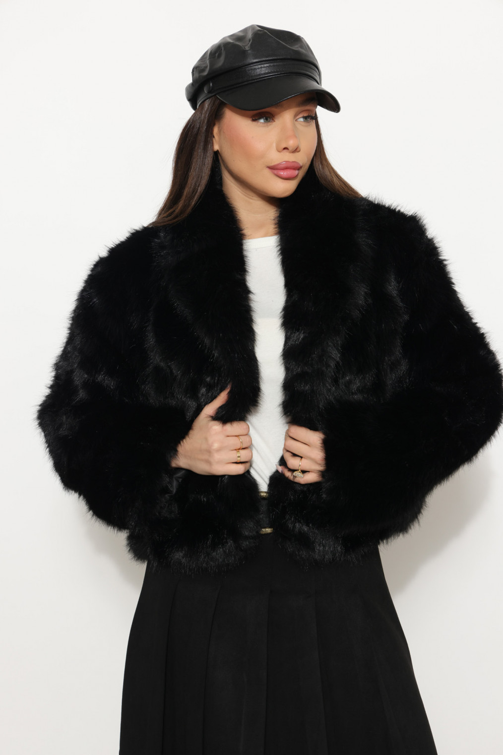 מעיל פרווה צוארון שאל