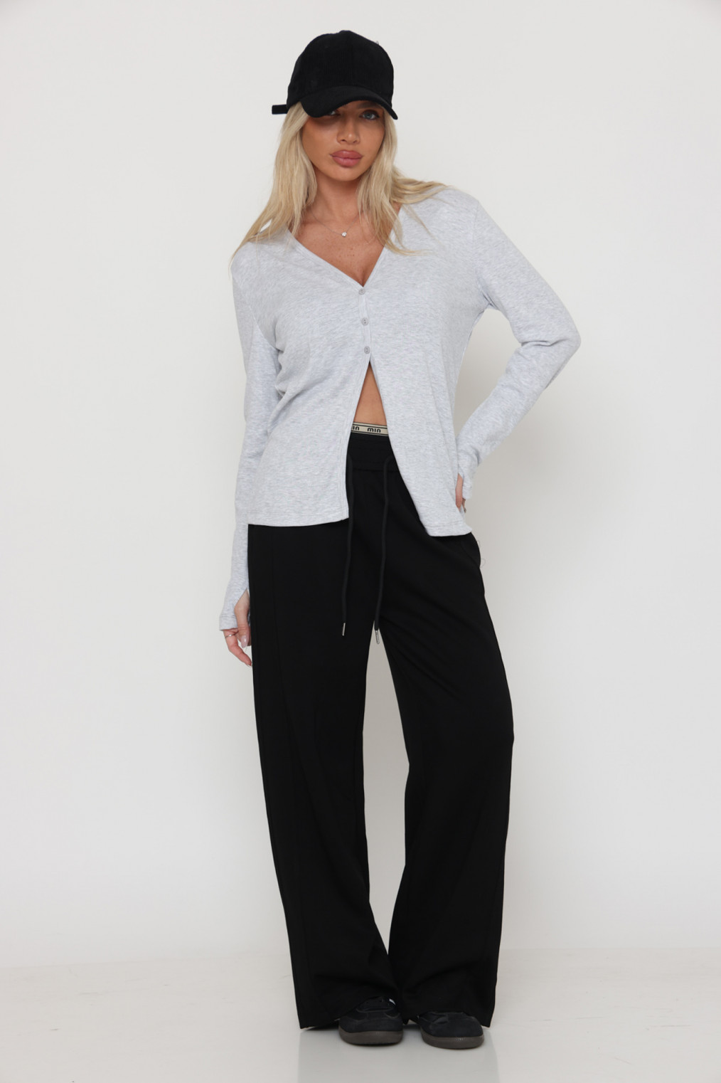 מכנס חגורה נוספת גומי שילוב