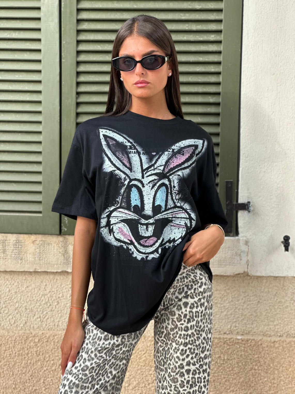 חולצה דפוס שפן