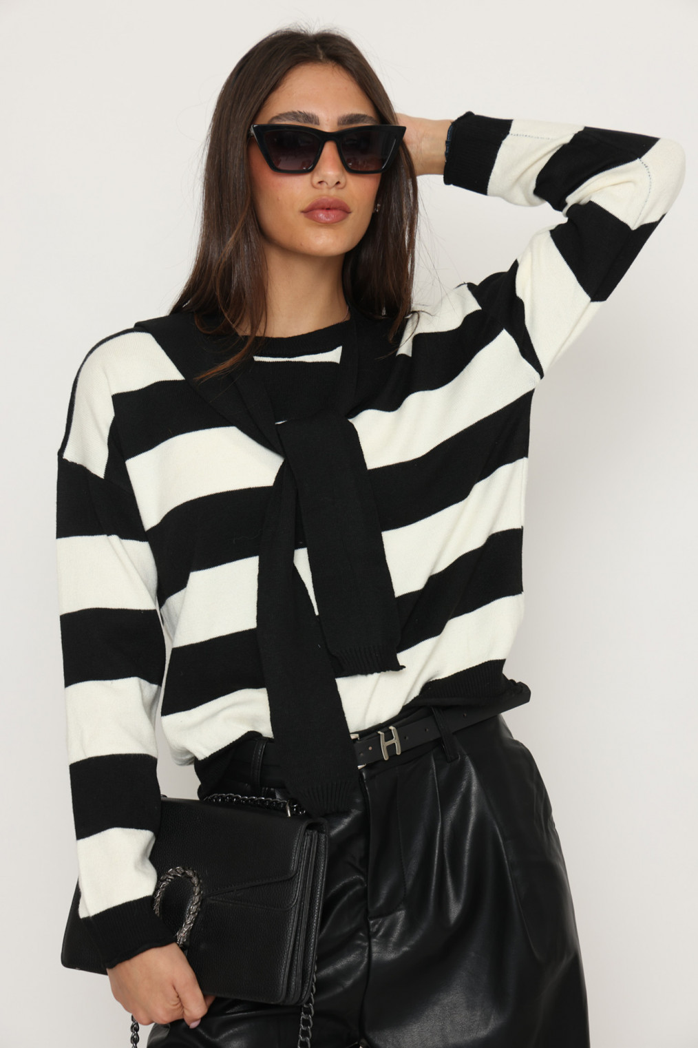 סריג צעיף פסים