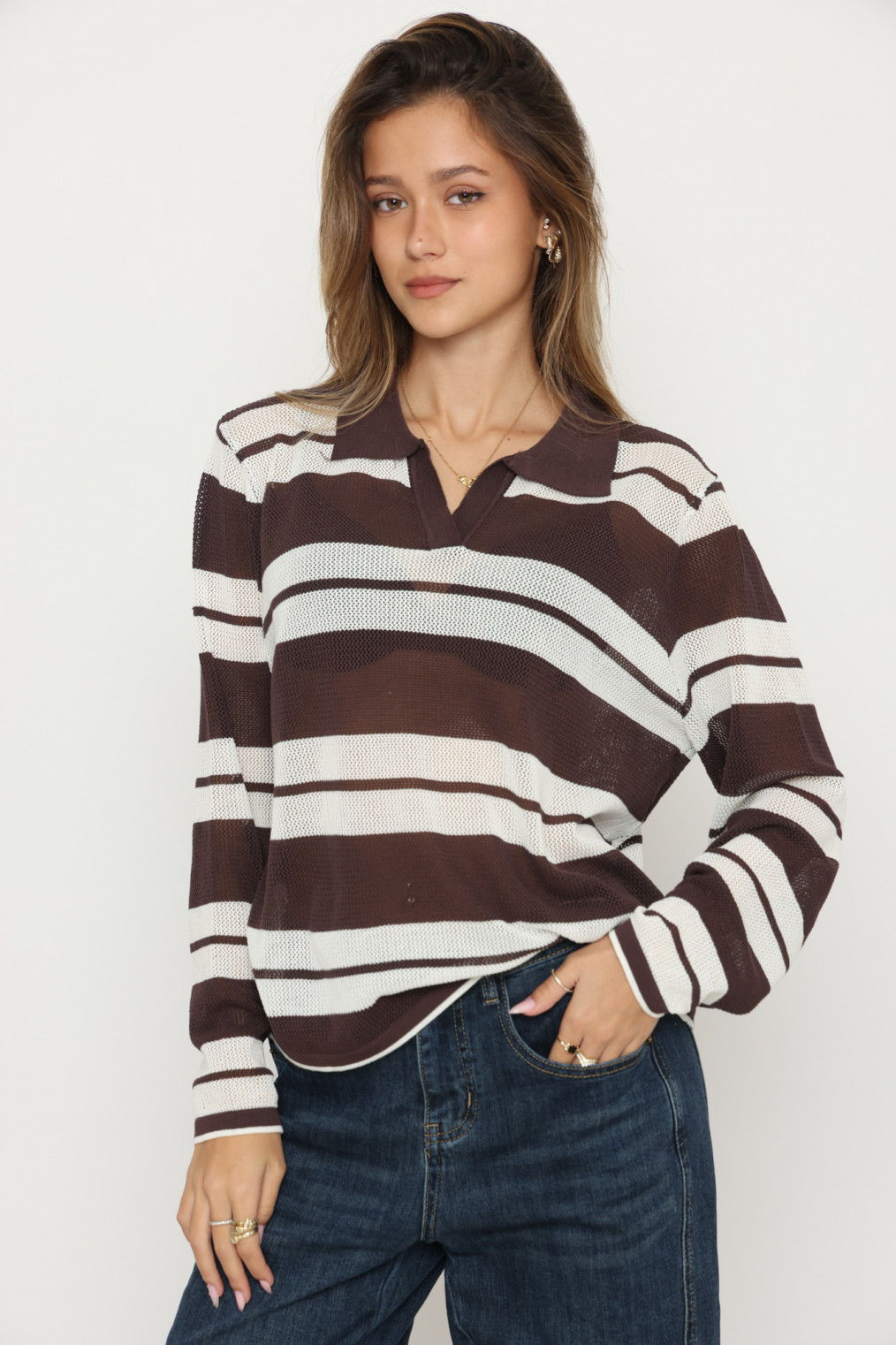 סריג שינה פסים