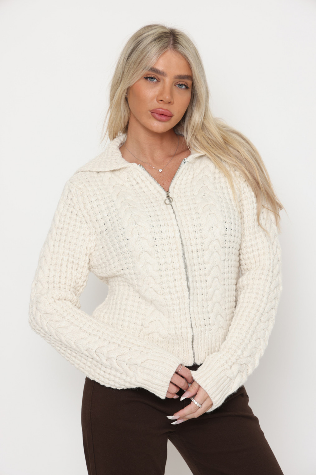 קרדיגן סריג רוכסן קפוצ`ון