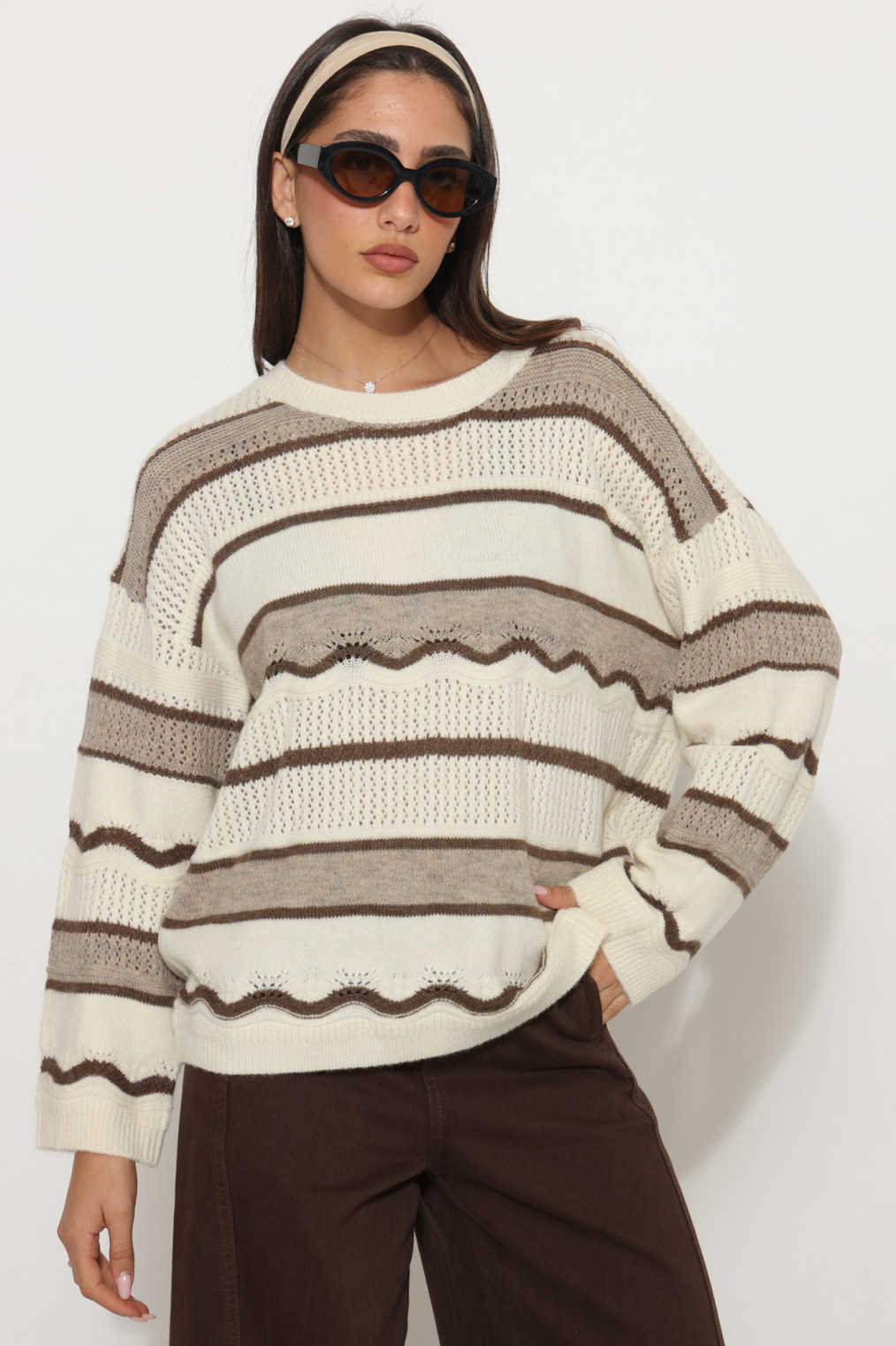 סריג ניקי פס משולב