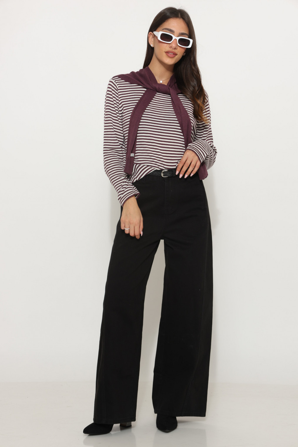 מכנס כיס שפה + חגורה דריל/ג`ינס