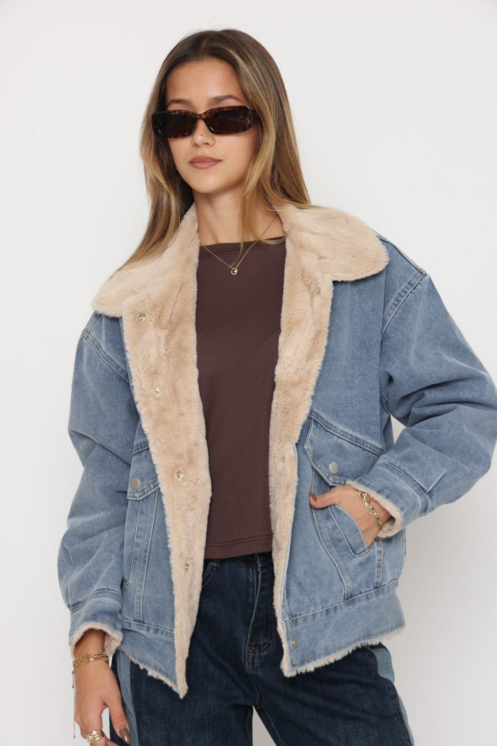 ג`קט ג`ינס ביטנה פרווה