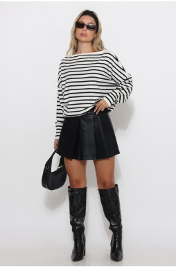 חצאית דמוי עור חגורה