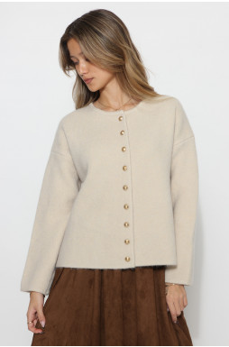 קרדיגן סריג כפתורים מזהב
