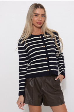 קרדיגן פסים כפתור זהב