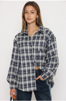 חולצה משובצת מכופתרת