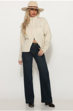 ג`ינס שילוב פרווה חתך