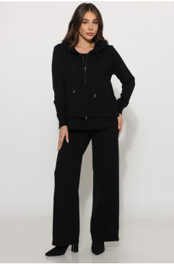 חליפה סריג צמות משולבת צוארון