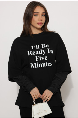 חולצה דפוס שילוב צבע מותן