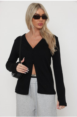 חולצה 3 כפתורים פתח בבטן