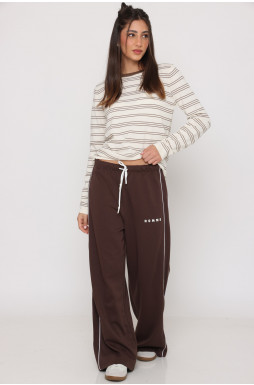 מכנס פספול פס לבן שרוך