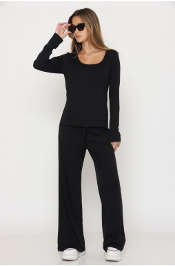 חליפה שרוול ארוך מכנס רחב