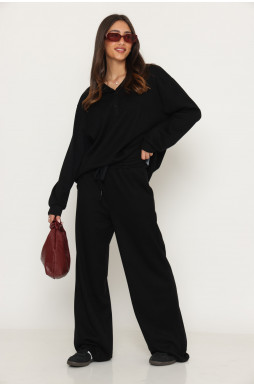 חליפה צווארון בד סריג שורות