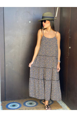 שמלה מקסי וולן באבלס מודפס