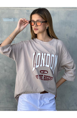 חולצה אוברסיז דפוס LONDON