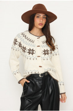 סריג כפתור עץ ריקמה