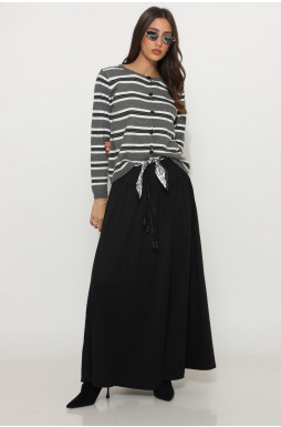 חצאית ג`סקה חגורה קשירה