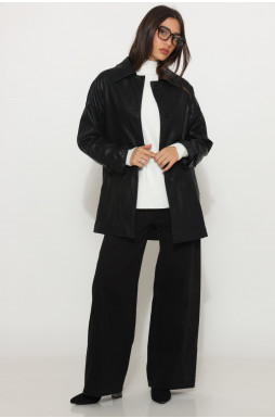 ג`קט דמוי עור חיתוכים