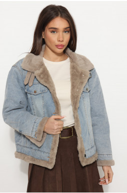 מעיל ג`ינס פרווה