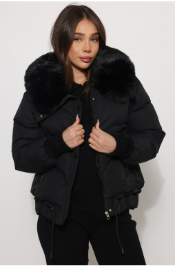 מעיל שילוב פרווה צוארון