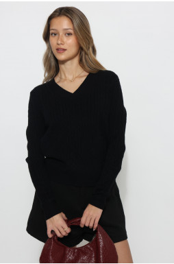 חולצה V סריג מכונה