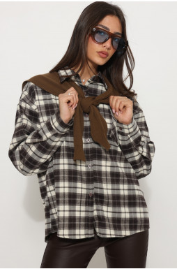 חולצה משובצת+צעיף