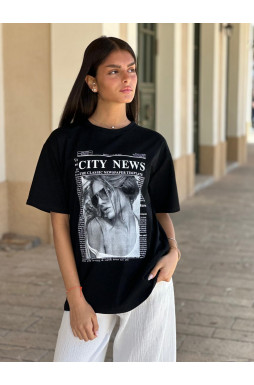 חולצה דפוס CITY NEWS