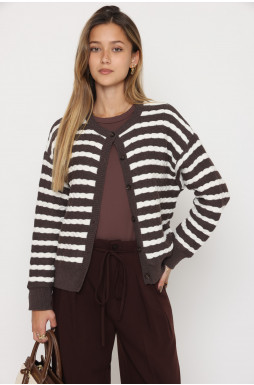 קרדיגן פסים צמה