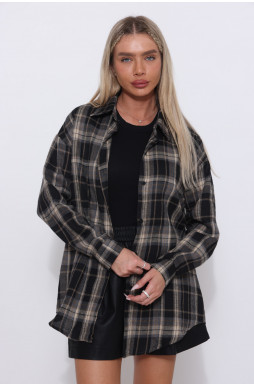 חולצה מכופתרת משובצת