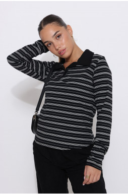 חולצה פסים צוארון ושינה