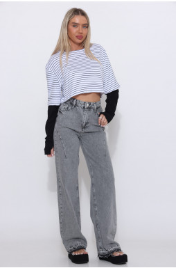 מכנס ג`ינס פרנזיים במכפלת