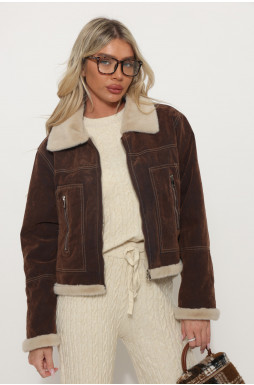 ג`קט פרווה רוכסנים