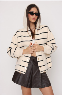 קרדיגן קפוצ`ון פסים תיק תק