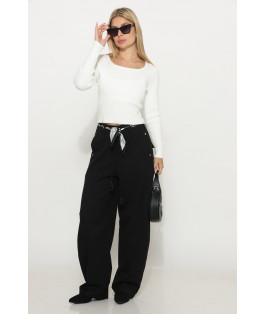 מכנס באגי חגורה בנדנה