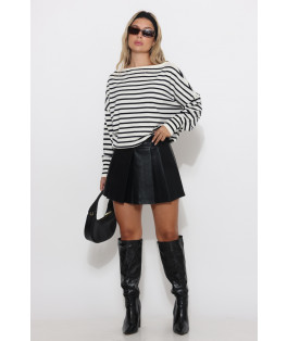 חצאית דמוי עור חגורה