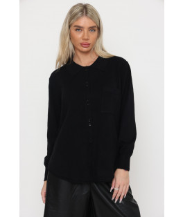 חולצה סריג צוארון כפתורים- עליונית