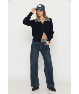 מכנס ג`ינס משולה מותן נמוך