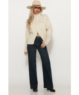 ג`ינס שילוב פרווה חתך