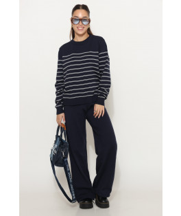 חליפה סריג משולבת פסים ניקי